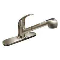 DOMINION FAUCETS Low Arc Pull Out Kitchen Faucet: Gold, Metal, Single-Post, Deck, 1 Mounting Holes (MPN 77-2120)