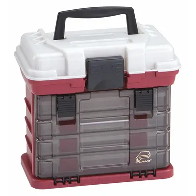 PLANO MOLDING 135402 Small Parts Storage System, Red/Silver, 36 Compartments - Small Parts Compartmented-Box Systems
