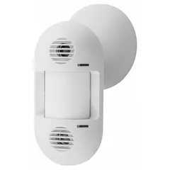 This wall-mount occupancy sensor combines passive infrared (PIR) and ultrasonic detection technologies to automatically control lighting in commercial or industrial spaces. It operates on 24V DC and communicates via hard wiring. The load rating at 120V AC is dependent on the control unit rating.