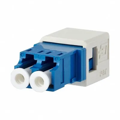 METZ CONNECT LC-D Fiber Optic Adapter, Plastic, Blue, 2 Ports, Equipped - Voice & Data Housings, Panels & Connector Components