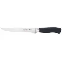 CRESTWARE Boning Knife: Straight, 6 in Overall Lg, Steel Blade, Santoprene Handle, Black Handle (MPN KN140)
