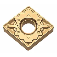 Diamond indexable turning insert for precision machining of hard materials. Used in turning operations on ceramics, composites, and non-ferrous metals. Suitable for high-speed machining applications requiring tight tolerances and fine surface finishes.