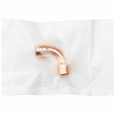 STREAMLINE Sweat Fitting Elbow: 1/2 in CTS x 1/2 in CTS, Cup x Cup, No Center Stop - Clean & Bagged Wrot Copper Tube Fittings