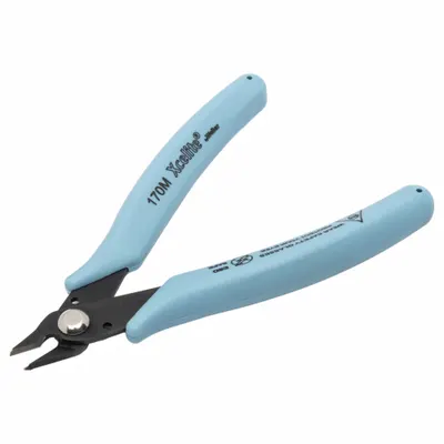 XCELITE Diagonal Cutter Plier: ESD-Safe, Flush, Pointed, 5 in Overall Lg, 3/8 in Jaw Lg - ESD-Safe Flush-Cut Pliers