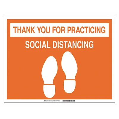 BRADY Thank You For Practicing Social Distancing Floor Sign - Thank You - Social Distancing Floor Sign