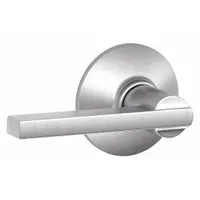 Passage lever lockset for interior doors where locking is not required, such as hallways or closets. Features a satin chromium-plated finish and ADA-compliant lever design. ANSI F75 function code. Not ligature-resistant and without visual indicator