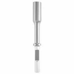 Chisel bit designed for use with breaker and demolition hammers. Features a 1 1/8 in shank diameter and 15 1/2 in overall length. Suitable for driving ground rods in construction and utility applications.