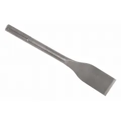 This chisel bit is designed for use with SDS-Max hammer drills in tile removal applications. The 2-inch head width and 12-inch overall length enable effective chipping and scraping of tile, mortar, and thin-set from floors and walls during renovation and demolition work.