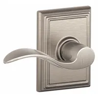 This SCHLAGE passage lever lockset is designed for interior doors where locking is not required, such as hallways or closets. It features a satin nickel-plated, clear coated brass Addison-style lever and is ADA compliant for accessibility. The ANSI F75 function allows push-pull operation without a key or lock