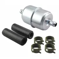 BALDWIN FILTERS Fuel Filter: In-Line, 1 15/16 in Outside Dia, Cellulose, GMC, (2) Hoses/(4) Clamps (MPN BF836-K3)