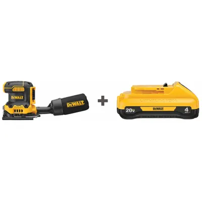DEWALT Cordless Sheet Sander: 20V MAX*, Battery Included, Clamp, Palm Grip, Variable Speed - DEWALT Cordless Sheet Sanders