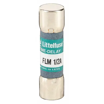 LITTELFUSE Fuse: FLM Series, Midget, Time-Delay, 500 mA, 250 V AC - Time-Delay Cylindrical Fuses