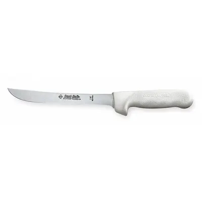DEXTER RUSSELL Butcher/Skinning Knife: Stiff, 12 1/2 in Overall Lg, Steel Blade, White Handle - Breaking Knives