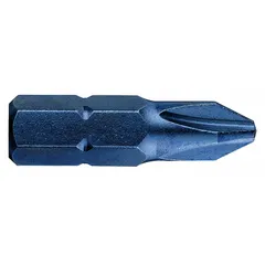 This #0 Phillips (PH0) insert bit is made from S2 steel with a standard hex shank for use with power tools. Sold in a 5-pack, it is suitable for driving small screws in assembly and maintenance tasks.