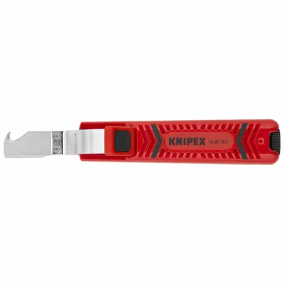 KNIPEX Cable Stripper: 6 1/2 in Overall Lg, Hooked Blade, Stainless Steel, 6 - 8 in - Wire-Stripping Knives