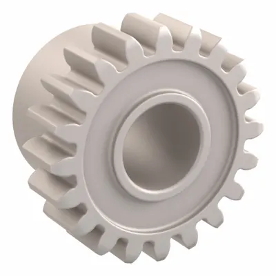 KHK GEARS Spur Gear: Module m 0.5, 20 Teeth, 4 mm Bore Dia, Duracon, 20° Pressure Angle - Metric Spur Gears with Standard Hub