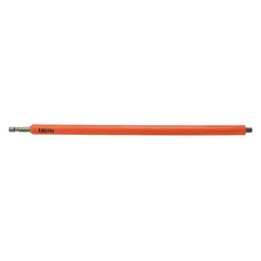 This 1/4" drive impact socket extension extends the reach of impact wrenches or ratchets to access fasteners in confined spaces. With a 6-inch overall length and 1/4" input and output drive sizes, it is suitable for automotive and industrial applications. The urethane cover protects adjacent surfaces from scratches during use.