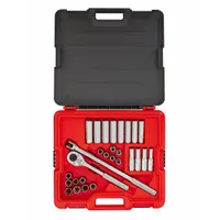 PROTO Socket Set: 1/2 in Drive, 30 Piece, Metric, 8 mm to 21 mm (MPN J54230T)