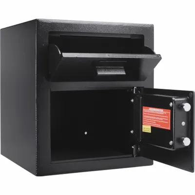 BARSKA Cash Depository Safe: Digital Combo Lock, 0.72 cu ft Capacity, Steel - Combination Lock Depository Safes
