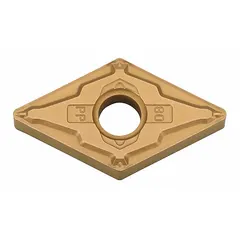 Diamond indexable turning insert for precision machining of non-ferrous materials, composites, and abrasive alloys. Used in turning, boring, and profiling operations to achieve fine surface finishes and tight tolerances. Also referenced as DNMG150602PP.