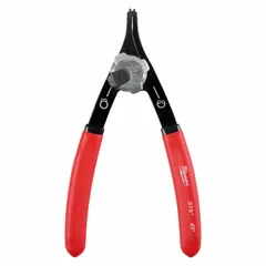 Manual convertible retaining-ring pliers for bore diameters from 1 1/16 in to 1 3/4 in. Designed to switch between internal and external ring applications, suitable for installing and removing retaining rings in industrial maintenance, assembly, and repair tasks.