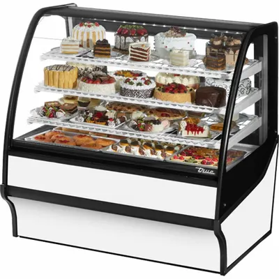 TRUE REFRIGERATION TDM-R-48-GE/GE-W-W Curved Glass Display - Curved Glass Display Refrigerator Merchandisers