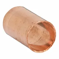 Wrot copper coupling with cup x FTG ends and a dimple center stop for sweat (soldered) connections. Used to join copper tubing in plumbing, HVAC, and refrigeration systems. Meets ASTM B88 standards for pressure and temperature ratings