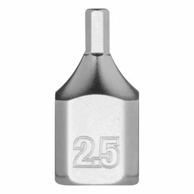 MILWAUKEE Bit Socket: 1/4 in Drive Size, Hex Tip, 2.5 mm Tip Size, 51/64 in Overall Lg - Hex Bit Sockets