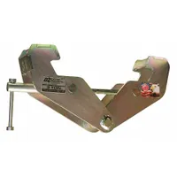 Steel beam lifting clamp with shaft-type design for top-mount attachment to beam flanges. Maximum jaw opening of 12 5/8 inches. Used in construction, rigging, and industrial maintenance to provide a secure lifting point for cranes or hoists