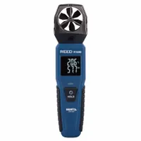 REED INSTRUMENTS Anemometer: 1 fpm Air Velocity Resolution, Relative Humidity, Rotating Vane, R1600