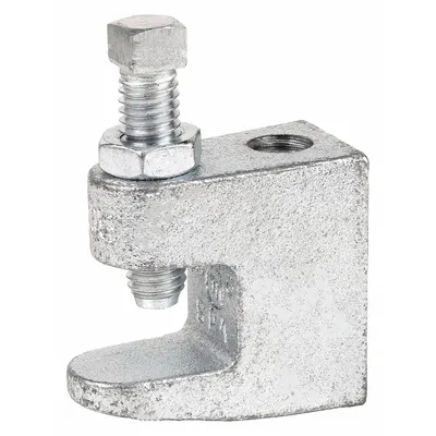 NVENT CADDY Beam Clamp: Electro-Galvanized Cast Iron, 500 lb Load Capacity - C-Clamp Style Beam Clamps