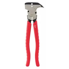 Fencing pliers designed for tensioning, twisting, and cutting 8 AWG wire. Features a clamping jaw for secure wire holding and a 10-5/8 in overall length for leverage. Jaw width is 3-1/4 in with a max jaw opening of 1-1/2 in. Suitable for agricultural fencing and general wire work.