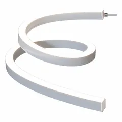 Flexible linear LED lighting spool with side-bend flexibility for installation along curved surfaces or long linear runs. Delivers warm white 3000K light at 153 lm with 3.2 W power consumption. Maximum continuous run of 32.8 ft. Rated life of 50,000 hours. Lead wire connection type.