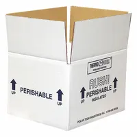 Insulated Shipping Container: 8 in x 6 in x 4 1/4 in, 1.5 in Insert Wall Thick, Cardboard, 3 PK (MPN 53XM39)