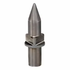 Flat-finish friction drill bit for creating holes that form a bushing for 5/8"-11 UNC threads. The long/flat design produces a smooth bushing suitable for tapping without adding material. Used in thin-wall metal applications such as automotive, HVAC, and general fabrication.