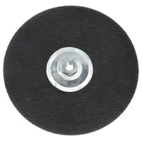 General purpose Type 27 grinding wheel for carbon and stainless steel. Aluminum oxide abrasive with 24 grit for heavy stock removal, weld grinding, and edge chamfering. Dimensions: 9" diameter, 1/4" thickness, 5/8"-11 arbor hole