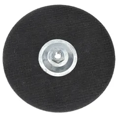 General purpose Type 27 grinding wheel for carbon and stainless steel. Aluminum oxide abrasive with 24 grit for heavy stock removal, weld grinding, and edge chamfering. Dimensions: 9" diameter, 1/4" thickness, 5/8"-11 arbor hole.
