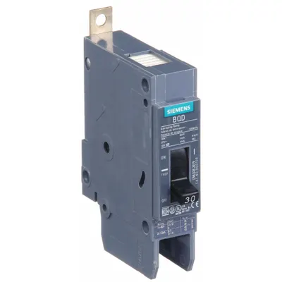 SIEMENS Miniature Circuit Breaker: 30 A Amps, 277V AC, 1 Poles - BQD Series, Bolt-On Siemens Miniature Circuit Breakers