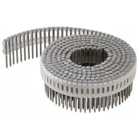 Collated siding nails with a flat spiral design and diamond point, galvanized for corrosion resistance. Overall length 1 7/8 in. Suitable for pneumatic nailers in exterior wood applications such as siding and fencing