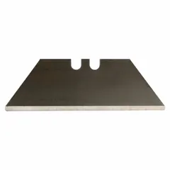Steel straight-edge utility blades with a round tip for reduced puncture risk. Each blade measures 2 9/32 inches in length and 3/4 inch in width. Commonly used for cutting cardboard, plastic strapping, and packaging materials in industrial and warehouse settings. Supplied in a 100-pack.