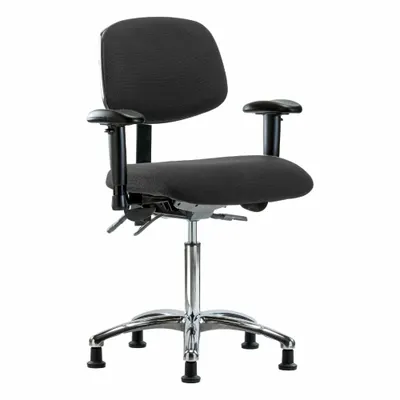 OEM Task Chair: Fabric, Arms Included, Ht Range 21 1/2 in to 29 in, 18 1/2 in Seat Wd - Fabric ESD Chairs