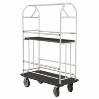 GLARO Bellman Cart: 1 in Frame Dia, 49 in Overall Lg, 25 in Overall Dp, 71 in Overall Ht, Black (MPN 5448-SA)