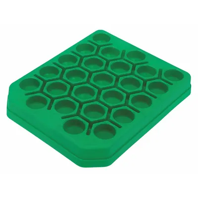 CELLTREAT Polypropylene Test Tube Rack, Green, 30-Tube Capacity, Benchtop - Lab Storage Racks