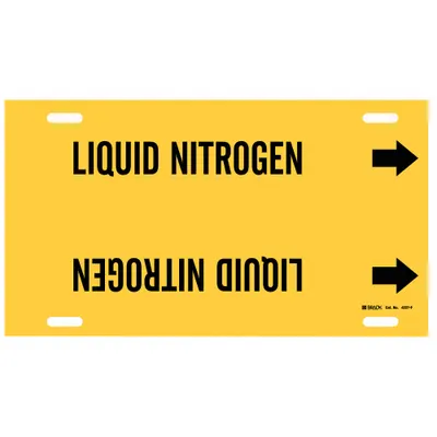 BRADY Liquid Nitrogen Strap-On Pipe Marker - Liquid Nitrogen Strap-On Pipe Markers