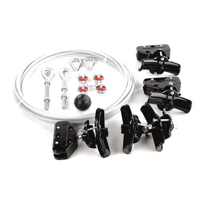 Dayton Festoon System Kit: Wire Rope, 20 ft – 20 ft, 32 ft Min Cable/Hose Required - Wire Rope Festoon Kits