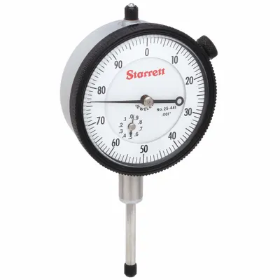 STARRETT Dial Indicator - Lug Back: 0 in to 1 in, Inch, Plunger - Continuous Reading Back Lug Dial Indicators
