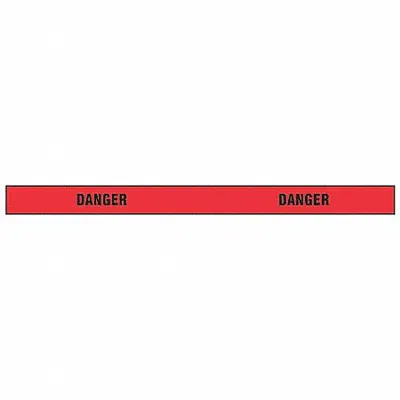 OEM APPROVED VENDOR Danger Barricade Tape, 2 in x 180 ft, Red Vinyl, Black Legend - General Danger Messaging Barrier Tape
