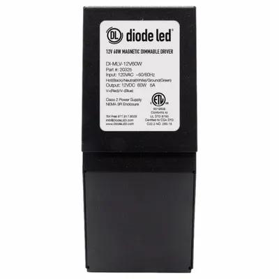 LED Driver: 288 W Power Output, 120V AC, 24V DC, 9 13/16 in Lg, Damp Location Rated - Tape & Linear Light Power Supplies