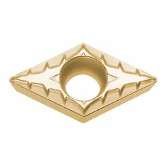 Diamond indexable turning insert for precision machining of non-ferrous materials such as aluminum, copper, and plastics. Suitable for turning, facing, and boring operations in CNC lathe applications, providing wear resistance and consistent surface finish.