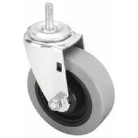 APPROVED VENDOR Stem Caster: Swivel, 3 in Wheel Dia., 1 1/4 in Wheel Wd, Rubber, 1 in Stem Lg
